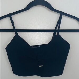 Zara Black Cut out Crop Top with Adjustable straps | M